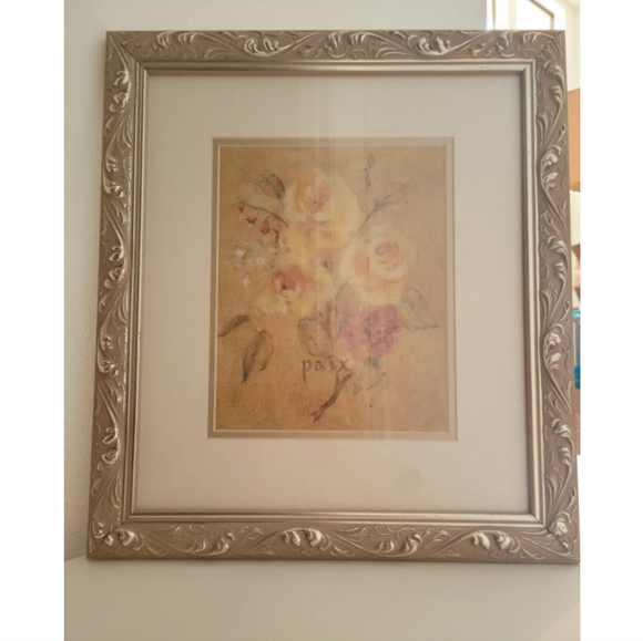 BRAND NEW 4 Piece Set: Vintage Framed French Jaune, Blanche, Rose, Paix - Picture 5 of 16